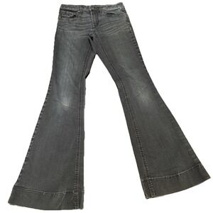 Mossimo High Rise Flare Jeans Size 0 Dark Wash Stretch Denim Wide Leg